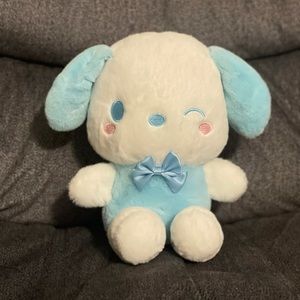 Blue Bow Winking Pochacco Plush (8”)